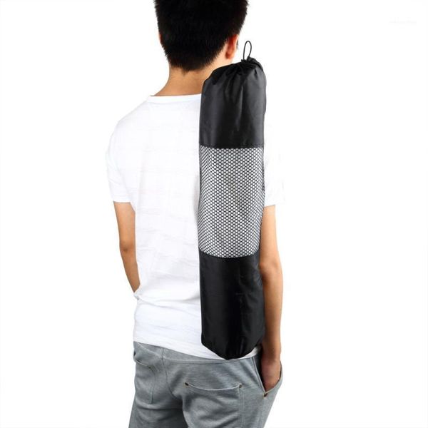 

outdoor bags 1pc sell portable yoga mat bag polyester nylon mesh black backpack for health beautity sports1