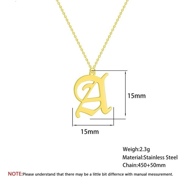 

men fashion women stainless steel and for a-z 26 old english letters pendant creative letters& initial necklace