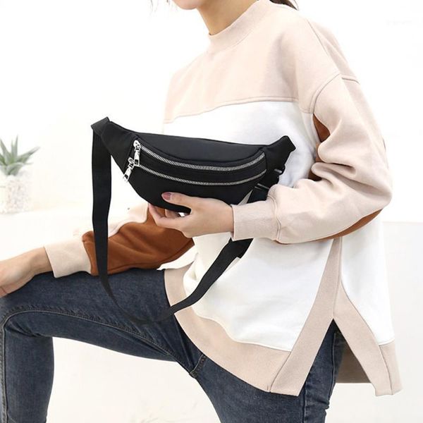 

men women multi pockets camping solid travel outdoor sports oxford cloth casual adjustable strap waist bag zipper large capacity1