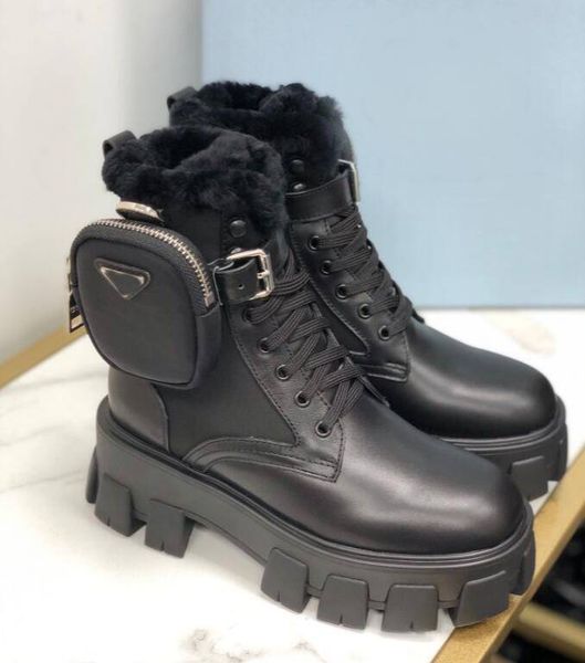 

2020 women martin boots monolish boots shiny rois boots leather nylon ankle combat for women strap with removable nylon pouch, Black