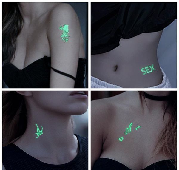 

temporary tattoos halloween luminous tattoo sticker animal fluorescent waterproof temporary the body art part wmtspz xhqhlady