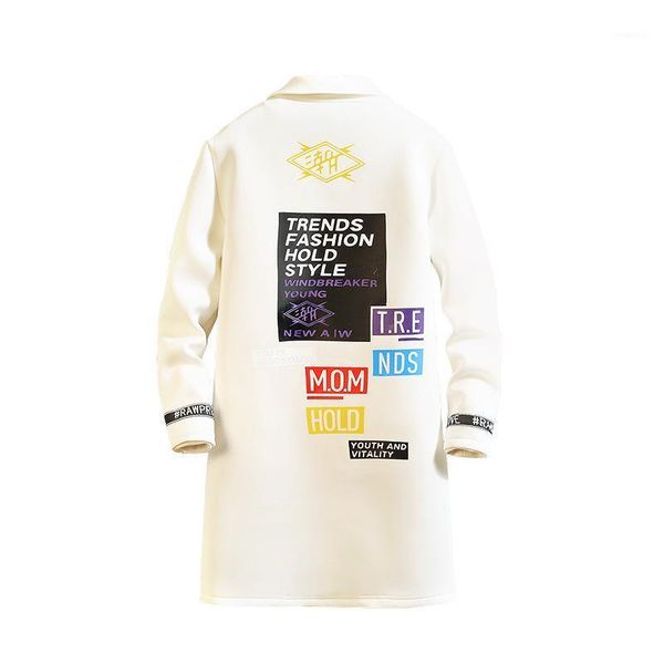 

2021 windbreaker men's mid-length autumn tide brand casual new men's trendy outerwear student loose fashion jacket1, Tan;black