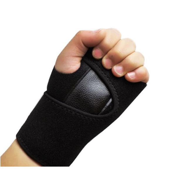 

carpal tunnel wrist support brace double metal plate support fixed arthritis tendonitis medical wrist support spli qylzlo, Black;red
