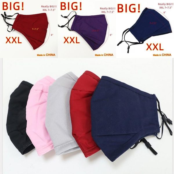 

plus size cotton face mask for adults designer women men mouth cover masks can put pm2.5 filter with adjustable earloop fy0118