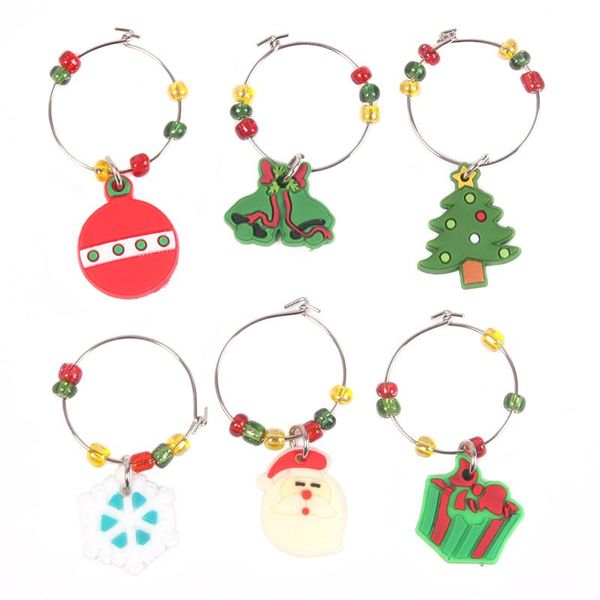 

christmas wine glass decoration charms party new year cup ring table decorations 1 set xmas new year home pendants