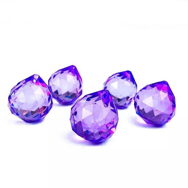 

1pc 30mm purple crystal prism glass crystal ball chandelier parts lighting accessories shinning suncatcher wedding home decor h jllekf