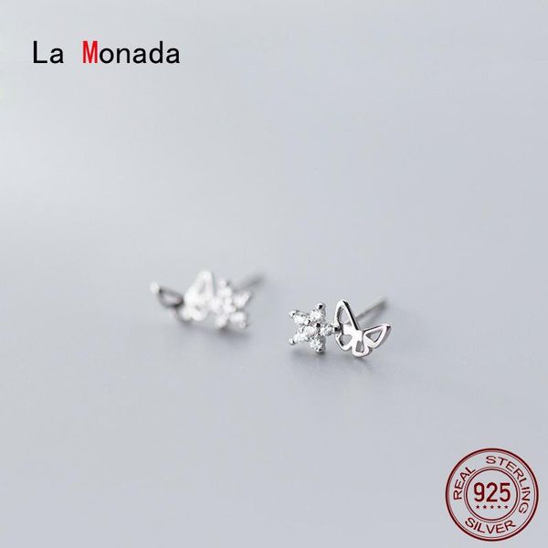 

stud la monada butterfly woman earrings silver korean star female 925 jewelry women minimalist girl, Golden;silver