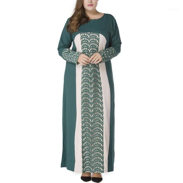 

muslim women dress plus size 7xl patchwork long sleeve lace islamic abaya clothes turkey1, Red