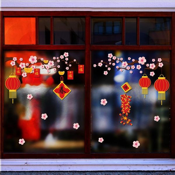 

wall stickers year decorations chinese glass window pictures grilles decoration