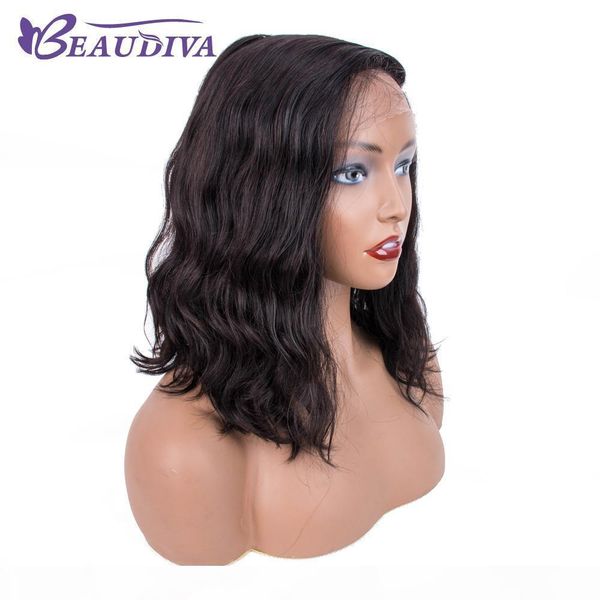 

lace front human hair wigs bob wig for black women hair brazilian loose wave lace wig, Black;brown