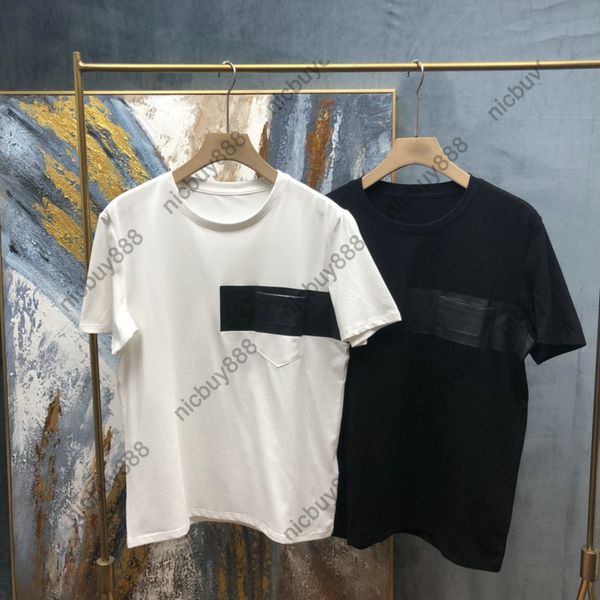 

summer 2021 new mens designer luxury t shirts womens classic letter printing pocket t shirt 100% cotton t-shirt casual tshirt tee, White;black