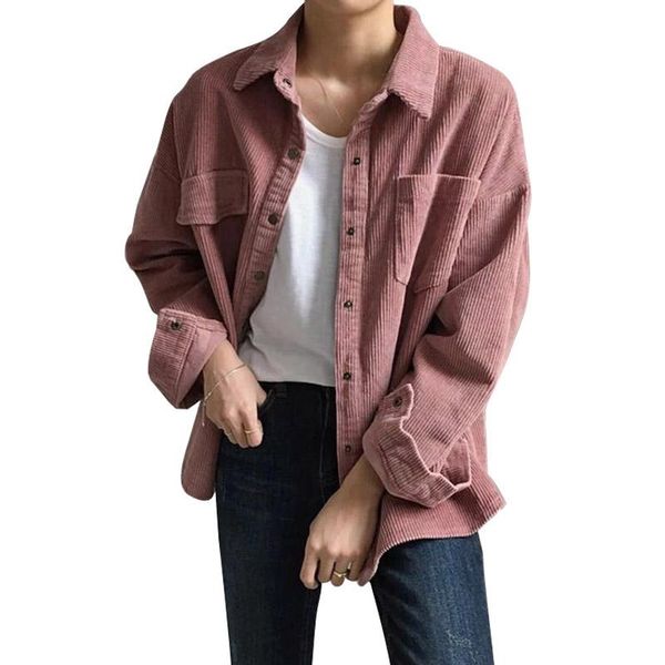 

women's jackets harajuku corduroy women winter autumn coats plus size overcoats cute solid color clothing, Black;brown