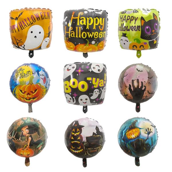 

10pcs 18inch halloween party helium foil balloons pumpkin sskeleton decor suppliesair globos kids halloween celebrate balloon wmtzsf