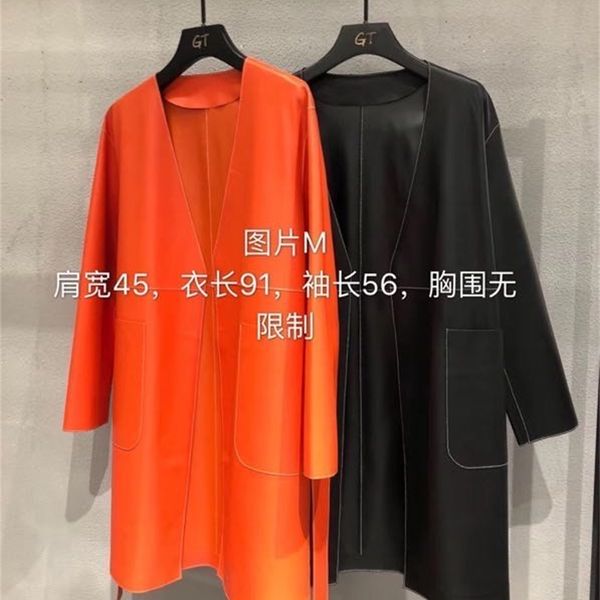 

2021 latest designer women's long sleeve point open black/orange jacket gefy