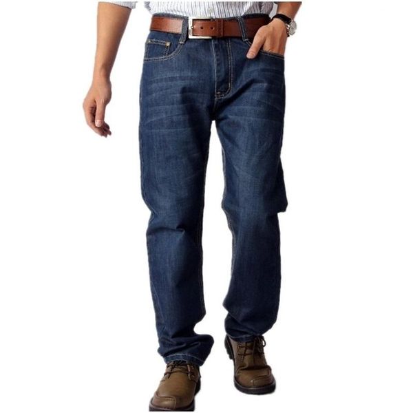 

2020 men jeans pants men's jeans straight loose business casual 32-52 size homme men fashion denim pants large size, Blue