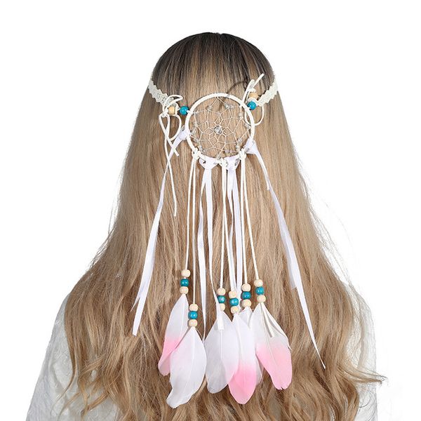 Accessori per capelli in piuma Fascia per capelli Hippy Girl Boho Gypsy Hairband Copricapo Gioielli in piuma Fasce per capelli festive native