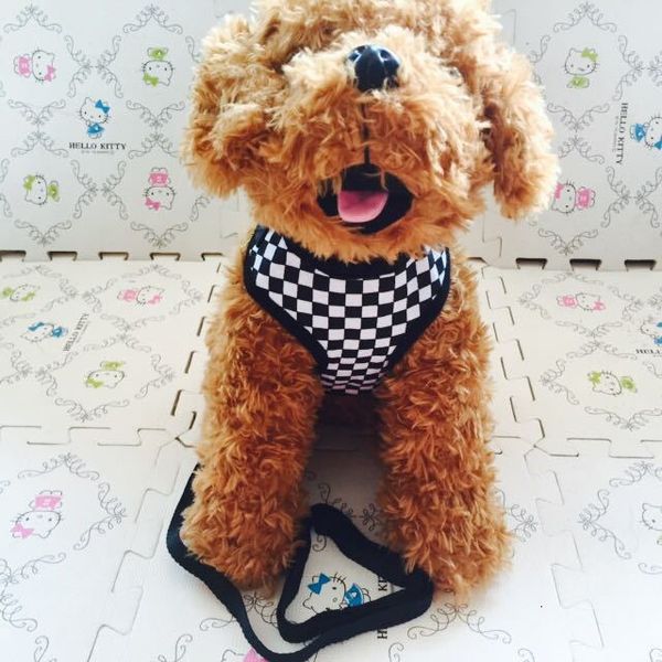 

outdoor classic pattern fashion adjustable pet factory harnesses leashes cute teddy leash suit small dog collar accessor