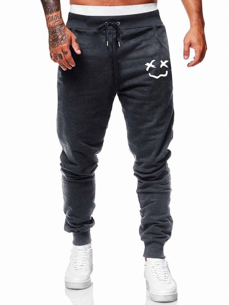 

romwe guys cartoon graphic drawstring sweatpants 67ek#, Black