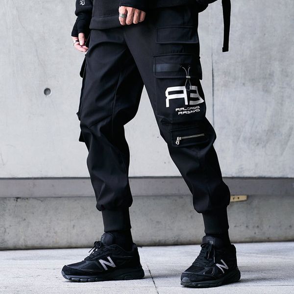

arrival new 2020 fashion sell loose waist elastic cargo pants winter overalls tl64, Black