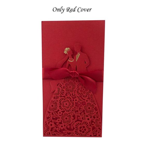 

1pcs bride and groom laser cut wedding invitations card greeting cards customize envelopes with ribbon wedding party supplies bbycoq