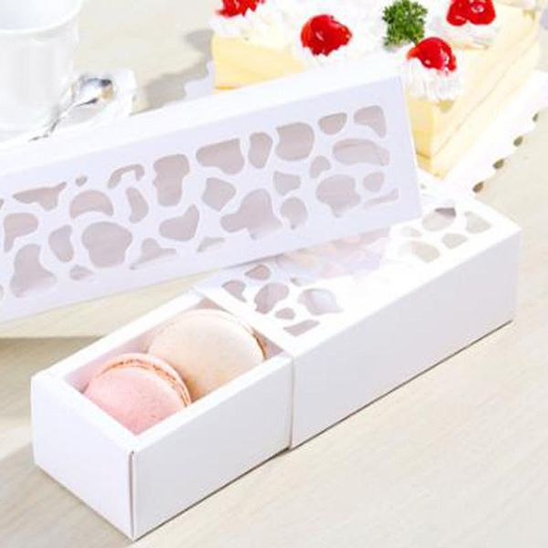 

gift wrap 30pcs hollow macarons box cookie white package baking small cake boxes for chocolate muffin biscuits luxury wedding party decor