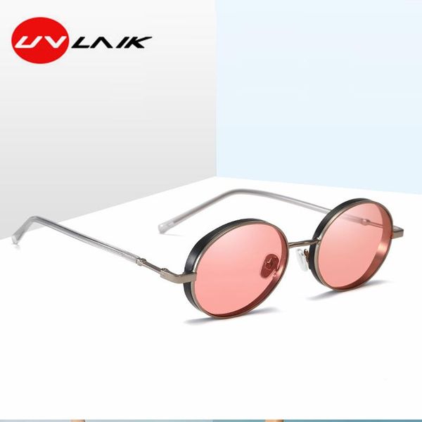 

sunglasses uvlaik woman oval frame small metal gradient lenses fashion design for women pretection uv400, White;black