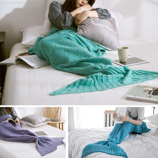 

mermaid sofa knit blanket quilt rug cocoon sleeping sack tail blankets