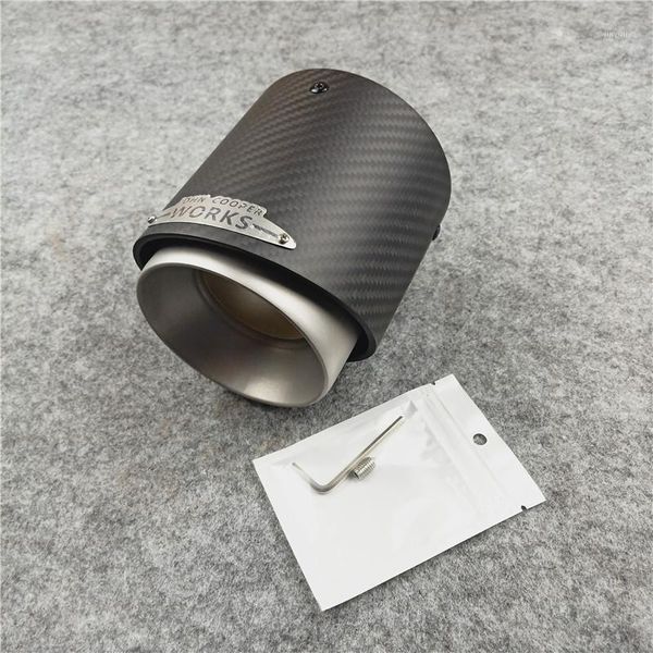 

exhaust pipe 1 pcs matte carbon mini cooper s muffler tips for r55 r56 r60 f54 f55 f56 stainless steel pipes nozzles1