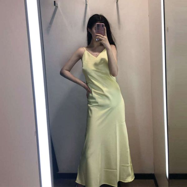 

length big size slim fit medium satin suspender dress, Black;gray