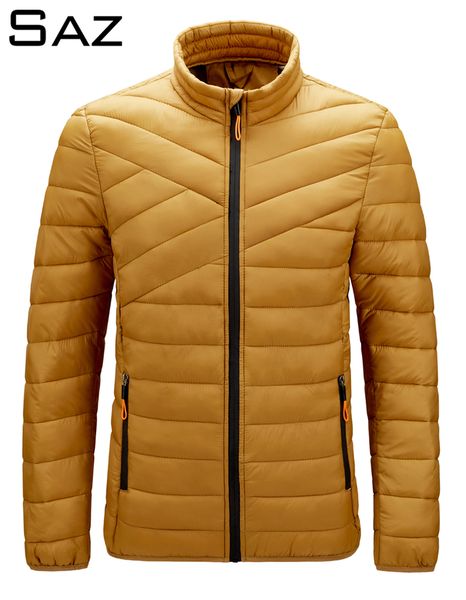 

saz ultra light down warm hooded men portable jacket coat, Black