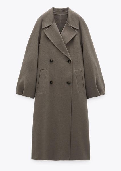 

women's wool & blends the 2021 double-sided velvet cloth coat double-faced fleece overcoat, Black
