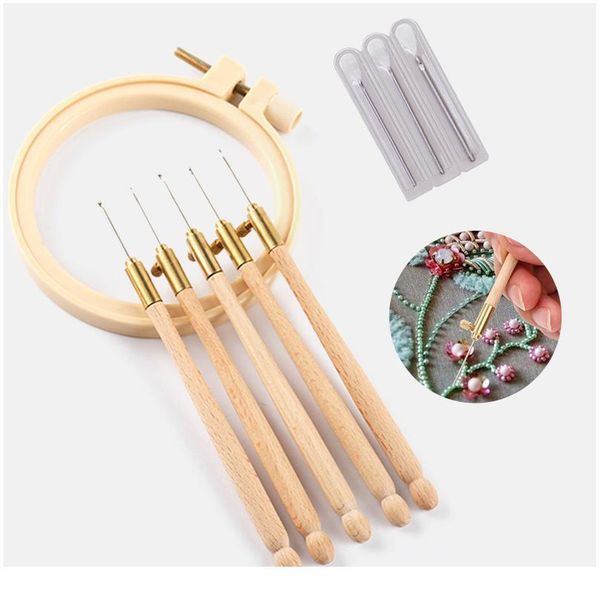 

3 in 1 tambour sewing craft crochet embroidery tambour crochet hook with 3 needles french crochet embroidery bead wmtuxe