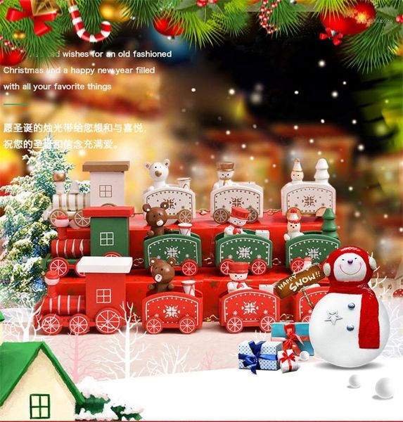

christmas decorations decorations, wooden trains, crafts ornaments, children's holiday gifts, kindergarten bear xmas kid toys gift1
