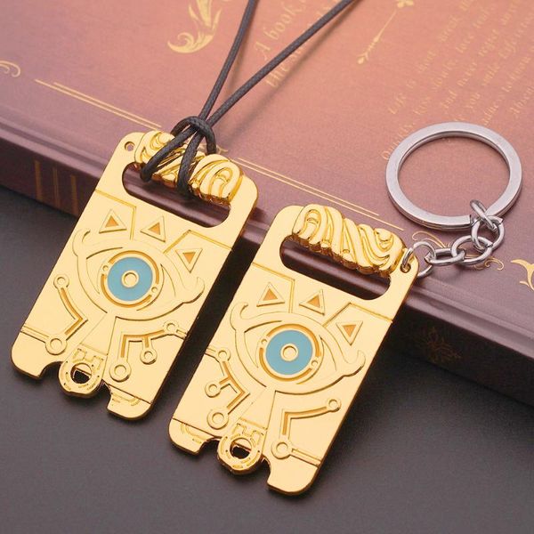 

pendant necklaces the legend of zelda breath wild necklace cosplay long leather rope chain gold color for women men, Silver