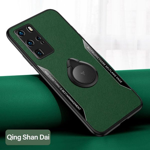 

luxury leather magnetic holder phone case for huawei p40 p30 p20 lite mate 30 20 pro metal ring bracket silicone cover bbyqjc bwkf