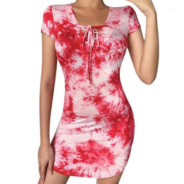 

party dresses tie dye dress summer women fashion high waist slim elegant bodycon mini dress1, White;black