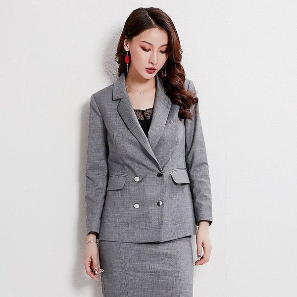 

two piece dress autumn 2021 brand women's clothing temperament commuting professional coat long sleeve slim suit woman1, White