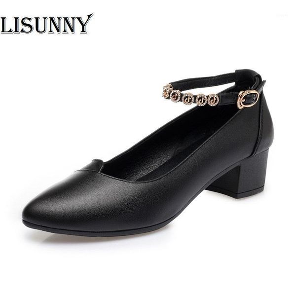 

women shoes ladies 2021 autumn new genuine leather fashion shoes women designer rhinestone female dress1, Black