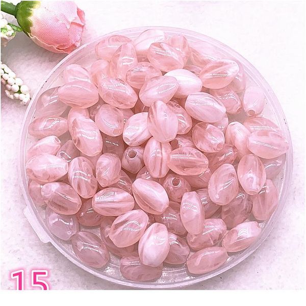 

new 30pcs 13x8x7mm imitation stone beads oval shape acrylic beads for jewelry making qylnkr