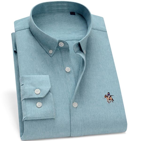 

pure color fashion casual men long sleeved shirt's autumn embroidery men shirt 's golden ratio blended cotton long sleeved shirt c, White;black