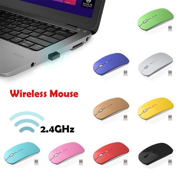 

2.4g wireless mouse ultra thin usb optical mice silent button for pc lapair pro wholesale drop ship1