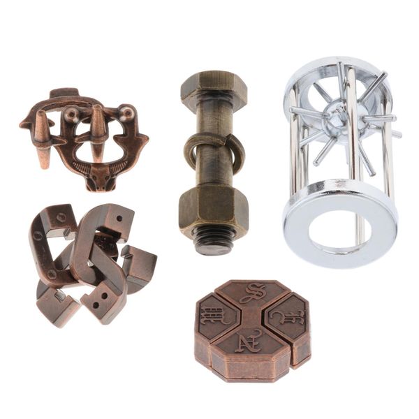 

5 type/set intellectual creative leisure puzzle metal lock toy