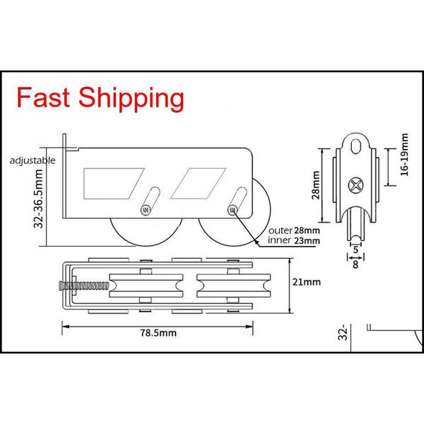 

80 type window roller sliding door plastic steel window pulley aluminum alloy doors and windows wheel mute bra qyllwz bde_luck