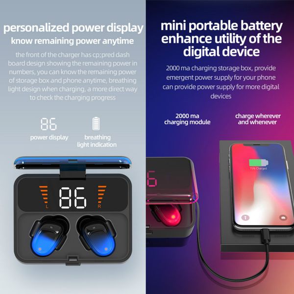 

wireless headphones bluetooth 5.0 earphones true stereo earbuds ipx67 sports headset with hd mic for xiaomi samsung ip