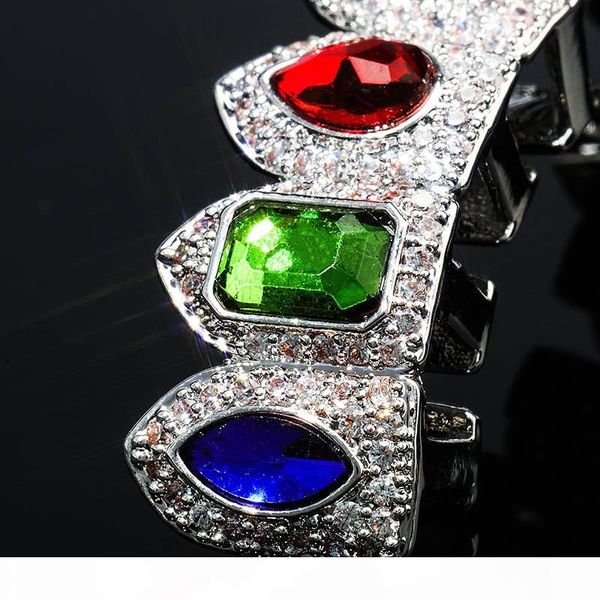 

hip hop natural stone paved bling iced out teeth grillzs bottom set gold flat dental grills men rapper jewelry gold silver, Black