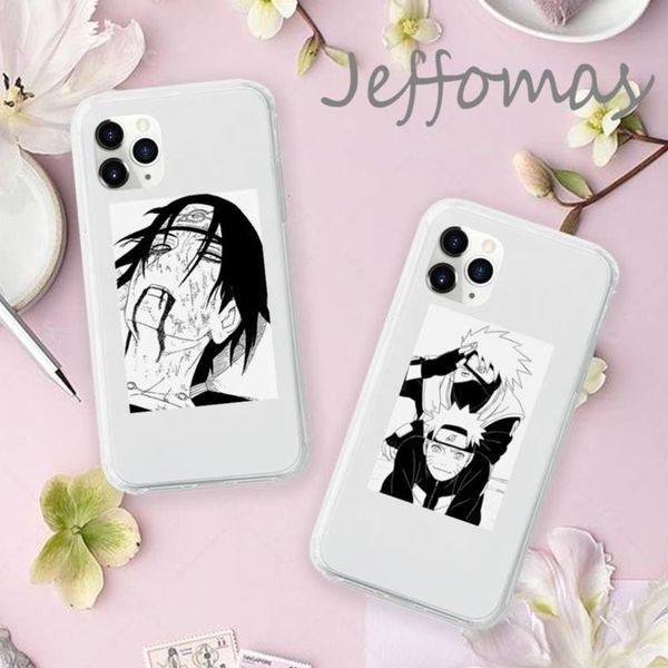 

black animation naruto pain uchiha sasuke transparent mobile phone box vip 11 12 mini pro xs max 8 7 6 6s plus x 5s se 2020 xr4fre