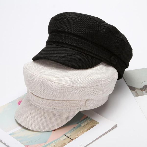 

red octagonal hat spring and autumn news children's hat navy autumn thin beret, Blue;gray