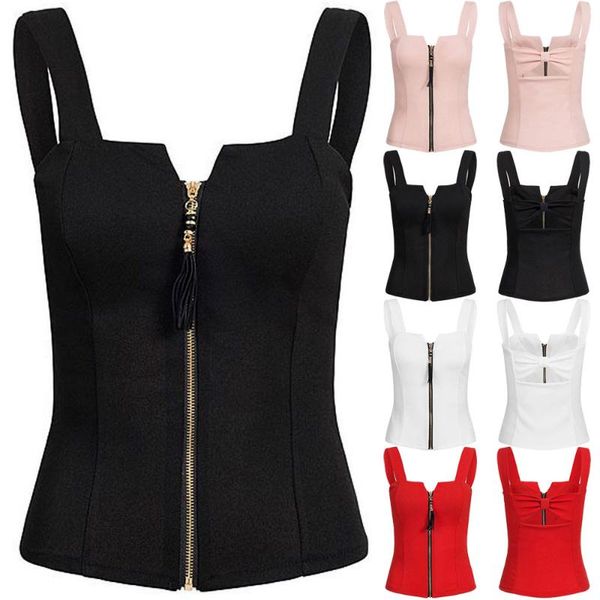 

elegant summer bandage fashion blouse jaycosin tank sleeveless zipper slim fit women's shirt nnwes