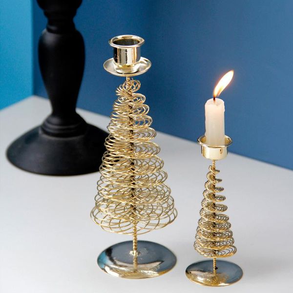 

sashes nordic style wrought iron christmas tree candle holders home decoration metal holder crafts candlestick candelabros