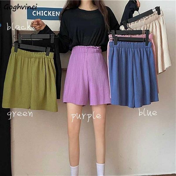 

shorts women summer solid pleated draped wide-leg loose korean ins trendy womens 4-color all-match casual simple a-line ulzzang1, White;black